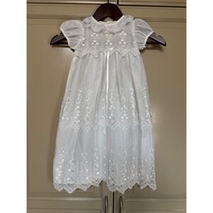 White Embroidered Formal Girls Dress